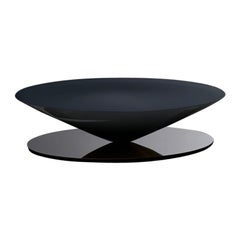 Float Coffee Table Shiny Blue Mirror Polished Steel Based By La Chance