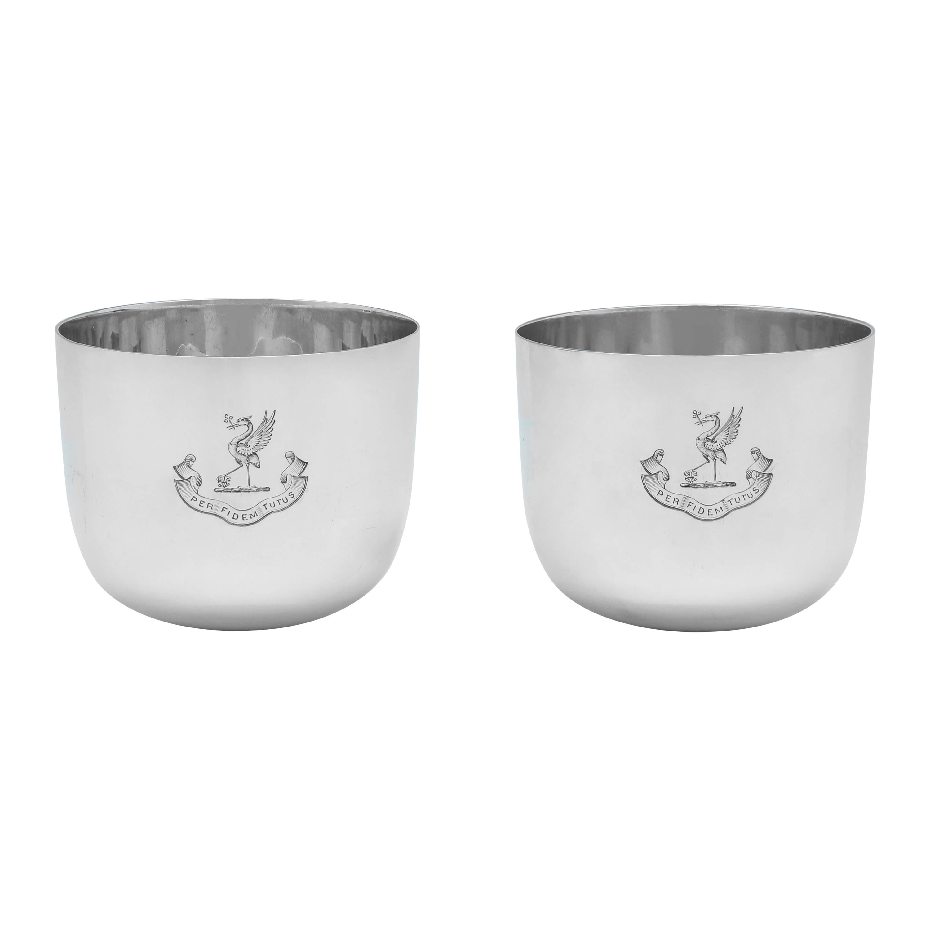 Antique Pair of Sterling Silver Tumbler Cups, Sheffield, 1913