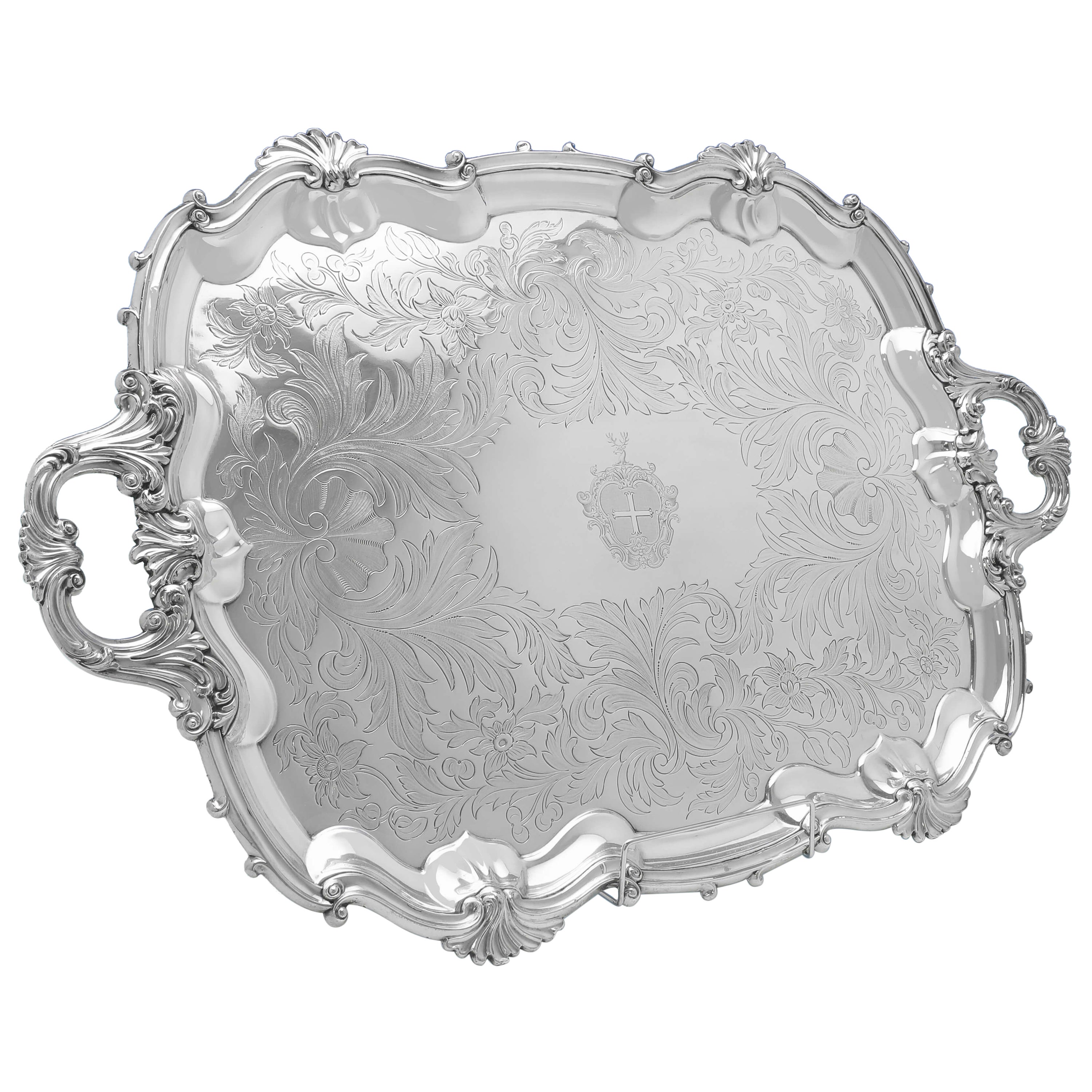 Bandeja de platos antiguos de Sheffield del periodo de la Regencia, fabricada hacia 1820