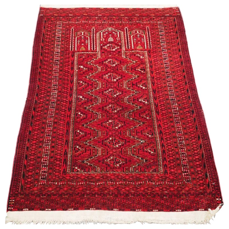 Antique Tekke Turkmen Prayer Rug For Sale