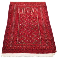 Ancien tapis de prière turkmène Tekke