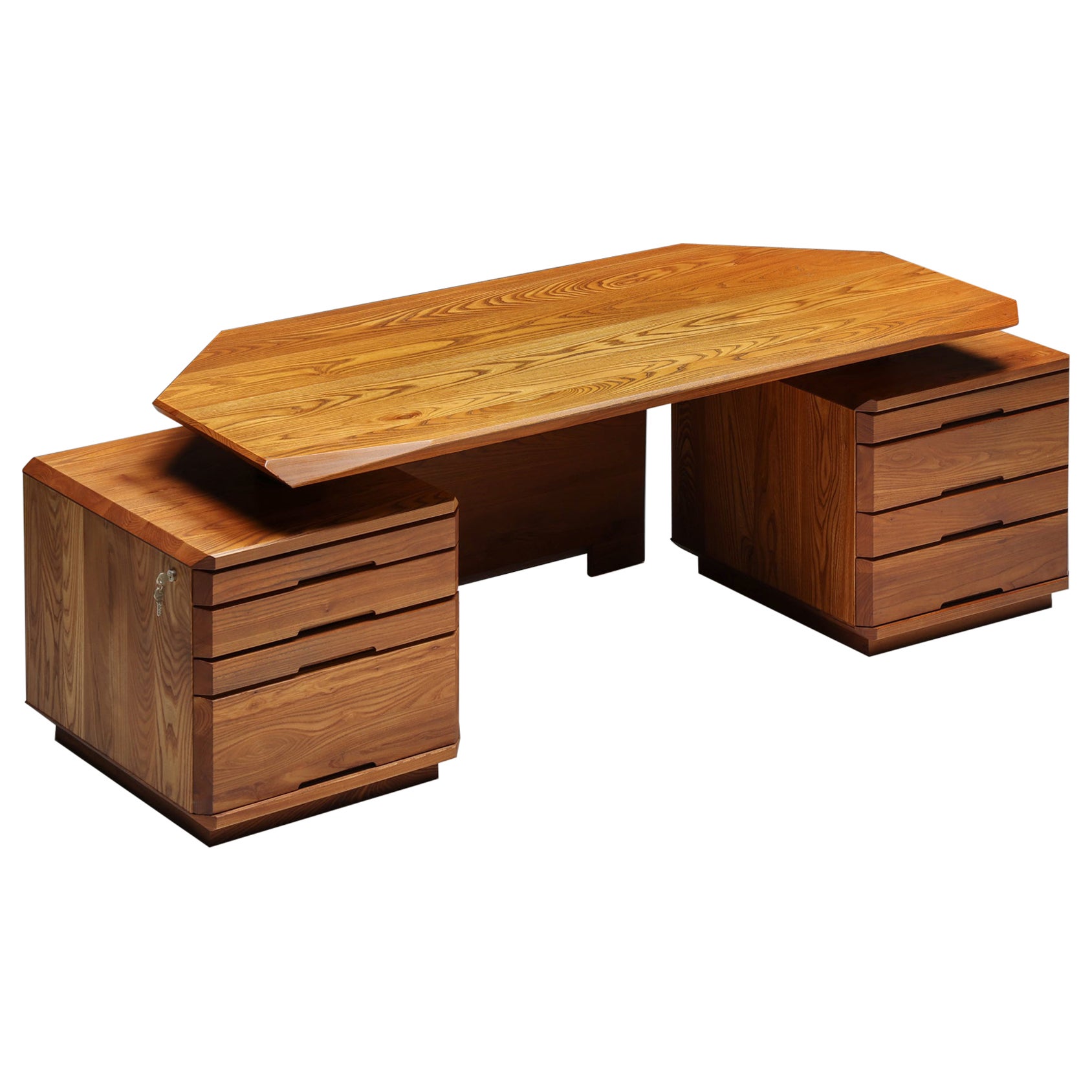 B40 Desk in Solid Elm by Pierre Chapo, France, 1960s For Sale