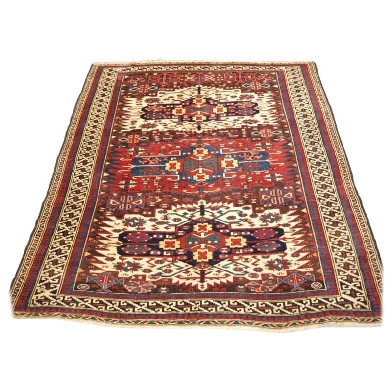 Antique Caucasian Zejwa Village Rug of Scarce Design