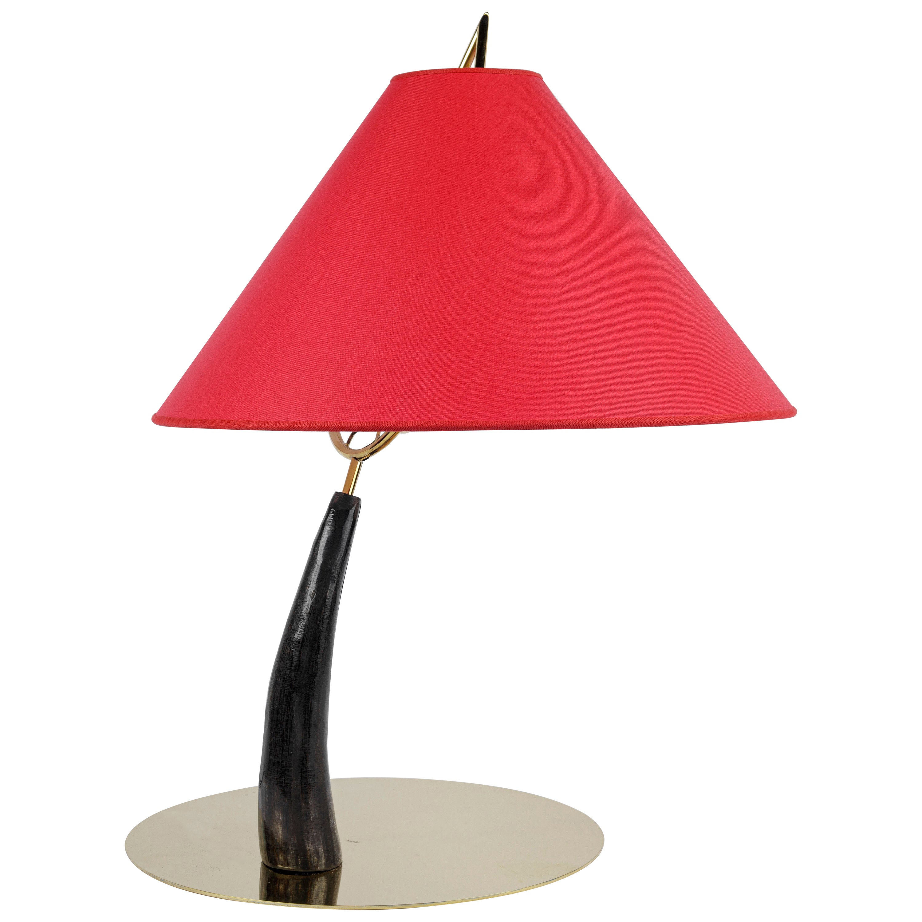 Carl Auböck #7255-1 Horn Table Lamp, Austria For Sale