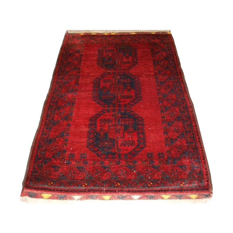 Old Afghan Village Rug of Traditional Design For Sale