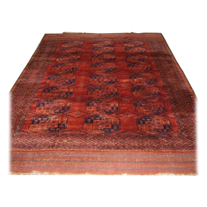Antique Afghan Ersari Turkmen Main Carpet For Sale