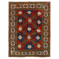Outstanding Antique Caucasian Pinwheel Kazak Rug, Top Shelf Collectors Carpet