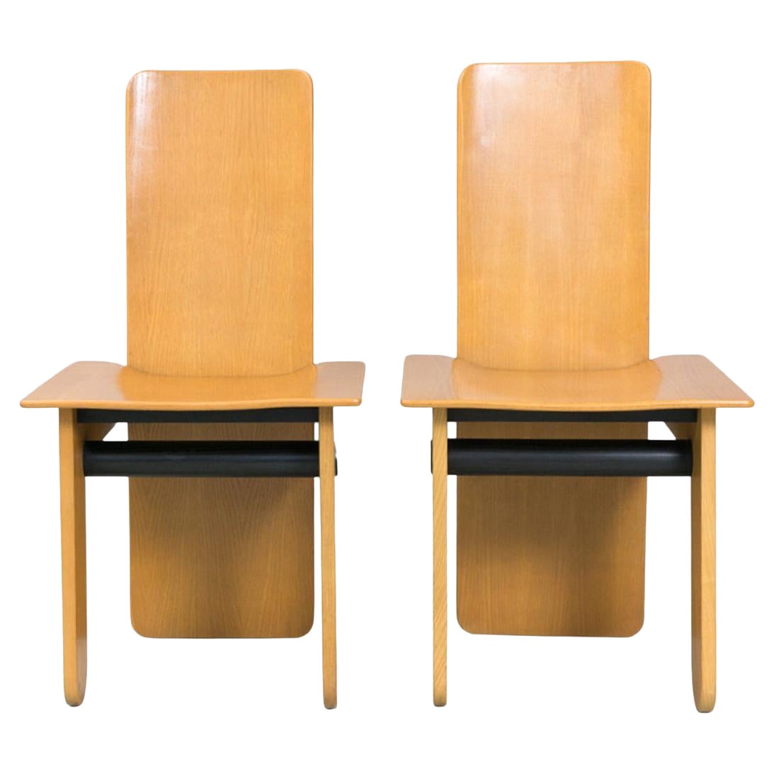 Oak Wood Chairs by Carlo Scarpa/ Gavina 1974
