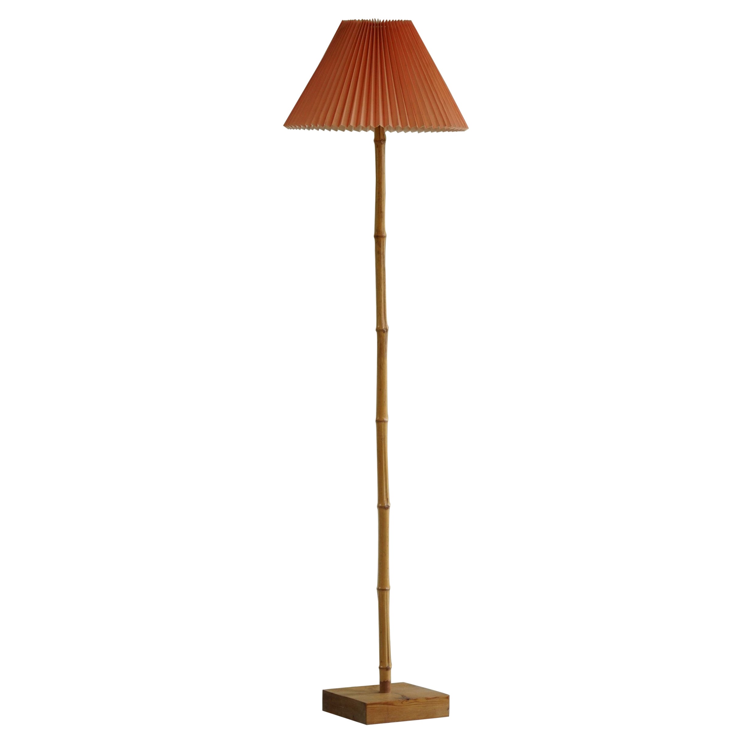 Italian Modern Bamboo Floor Lamp, Minimalist, 1970s