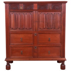 Kittinger William and Mary Carved Walnut Gentleman's Chest, Newly Refinished