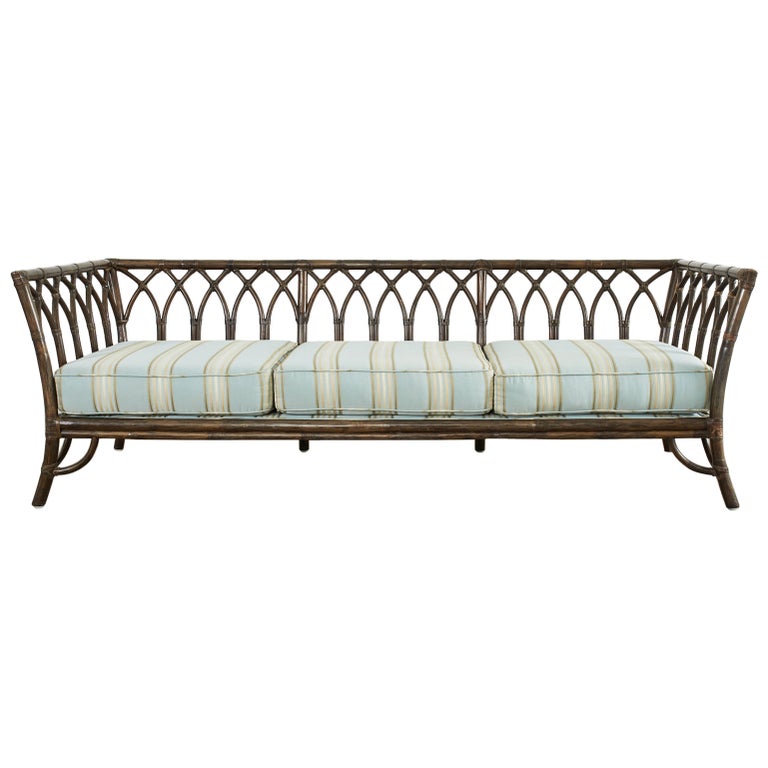 McGuire Organic Modern Rattan Sofa or Daybed For Sale