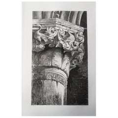 Original Antique Architectural Print by John Ruskin circa 1880, ''Venice''