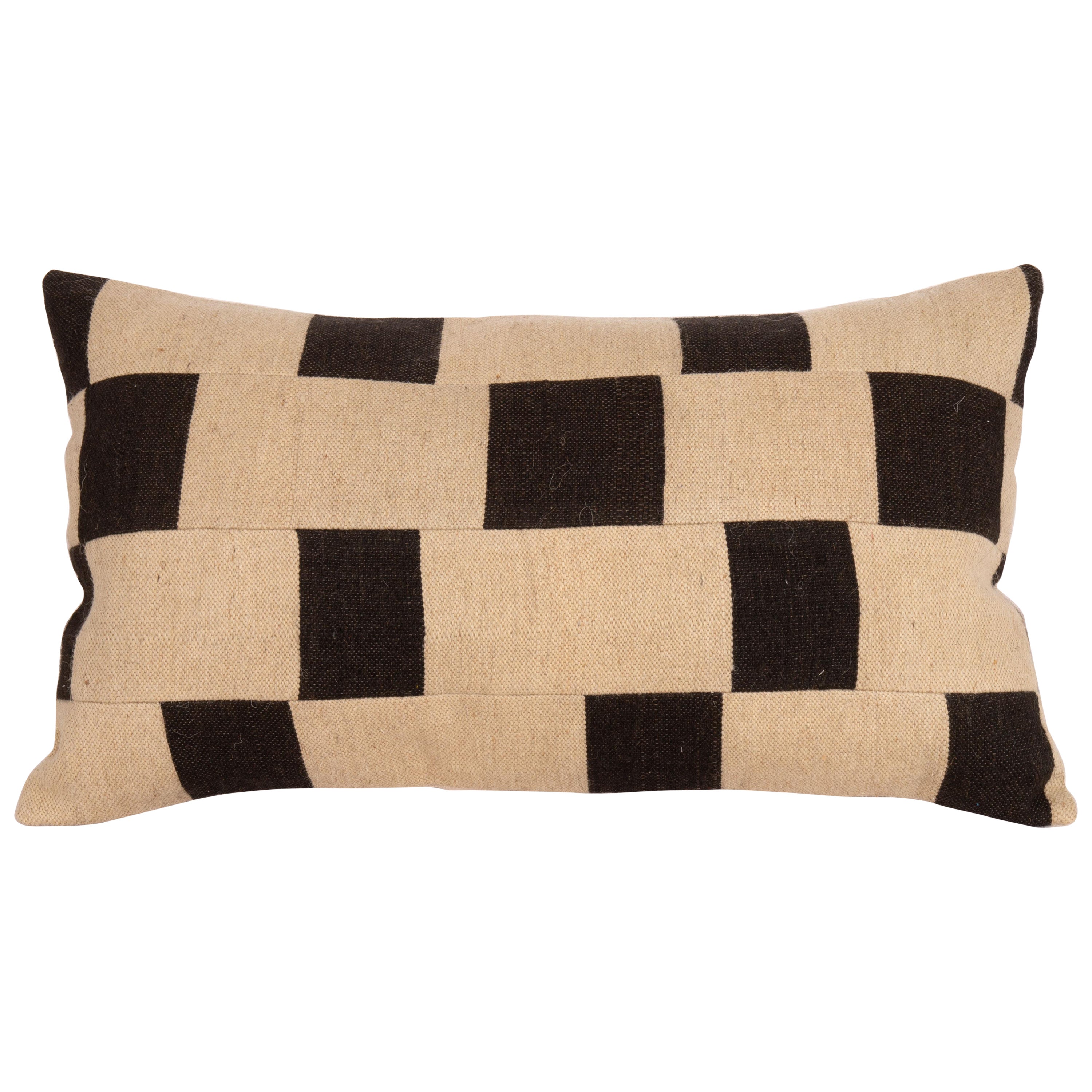 Pillow Case Made from a Contemporary Hand Loomed Wool Fabric