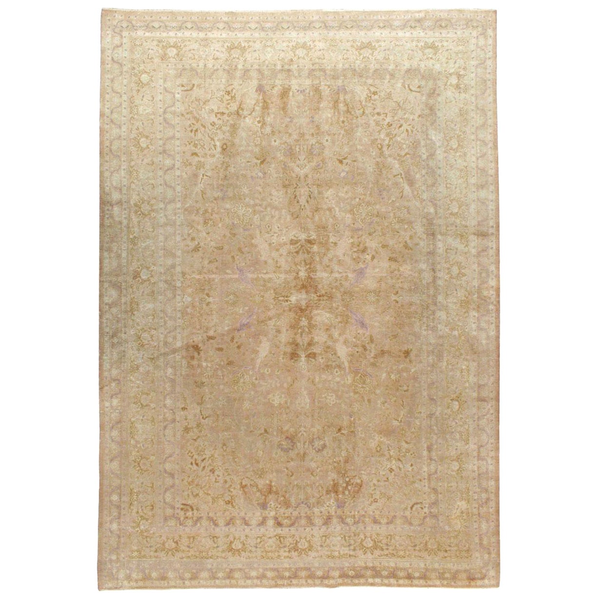 Early 20th Century Handmade Turkish Silk Herekeh Room Size Carpet For Sale