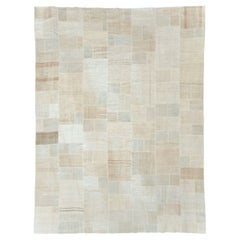 Tapis Kilim contemporain fait main, style patchwork turc, tissé à plat, de taille standard