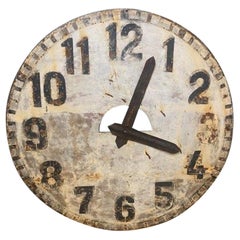 Antique Extra Large Late 19th Century Metal Wall Clock