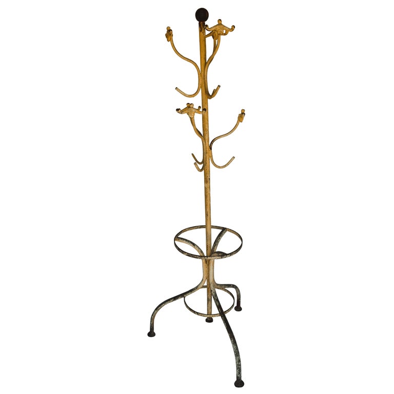 Painted French Iron Hall Tree For Sale at 1stDibs