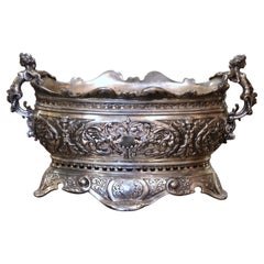 19th Century French Louis XV Silver Plated Bronze Oval Jardiniere 