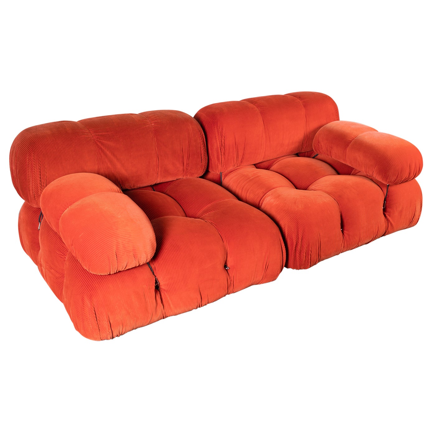 orange mario bellini 3 piece modular sofa plus ottoman