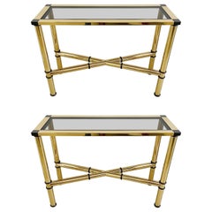 Karl Springer "Jansen" Console Tables - Pair - c. 1970s