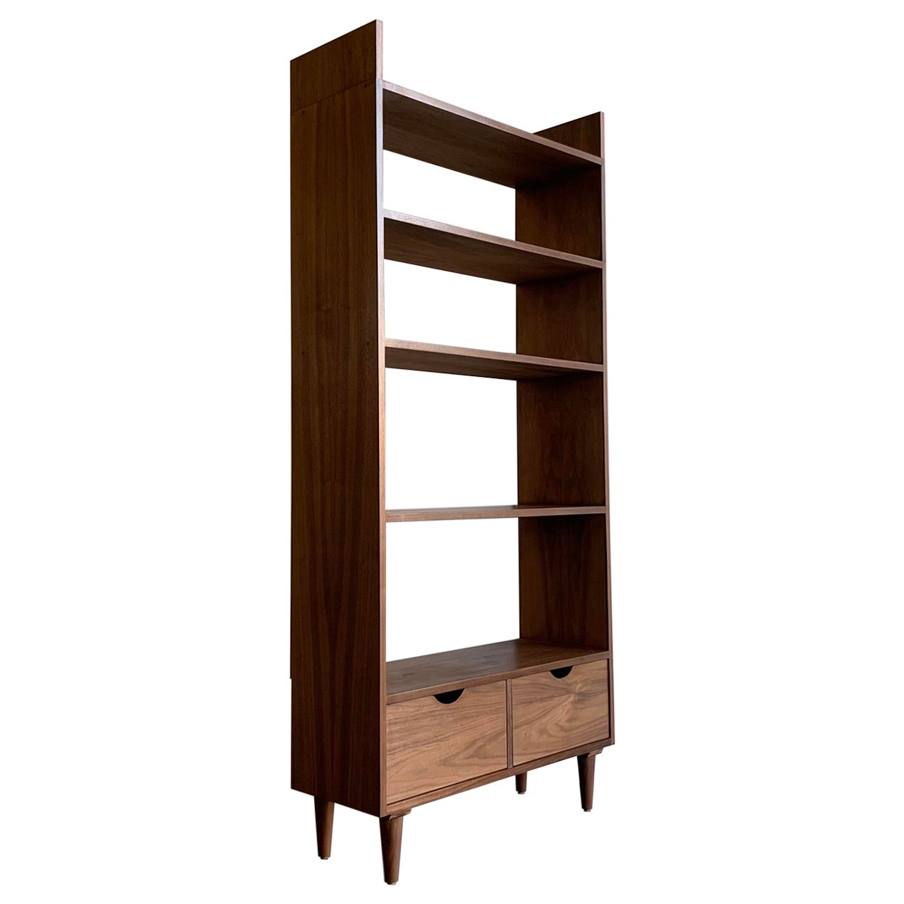 1960s Mid-Century Modern Style Walnut Bookcase For Sale
