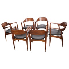 6 Mid Century Dining Arm Chairs by Jack Van der Molen for Jamestown Furniture
