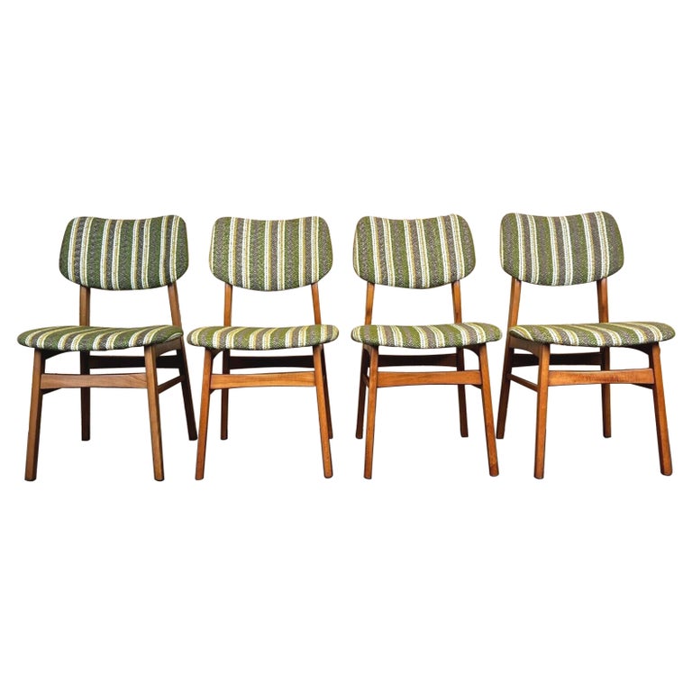 4x 60s 70s Teak Chairs Dining Chair Danish Modern Design 60s at 1stDibs