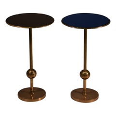 Rare Pair Italian Side Table T1 by Osvaldo Borsani in Brass and Glass, 1950s
