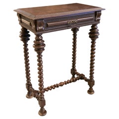 Portuguese Wooden Sidetable from the XIX Century with One Drawer