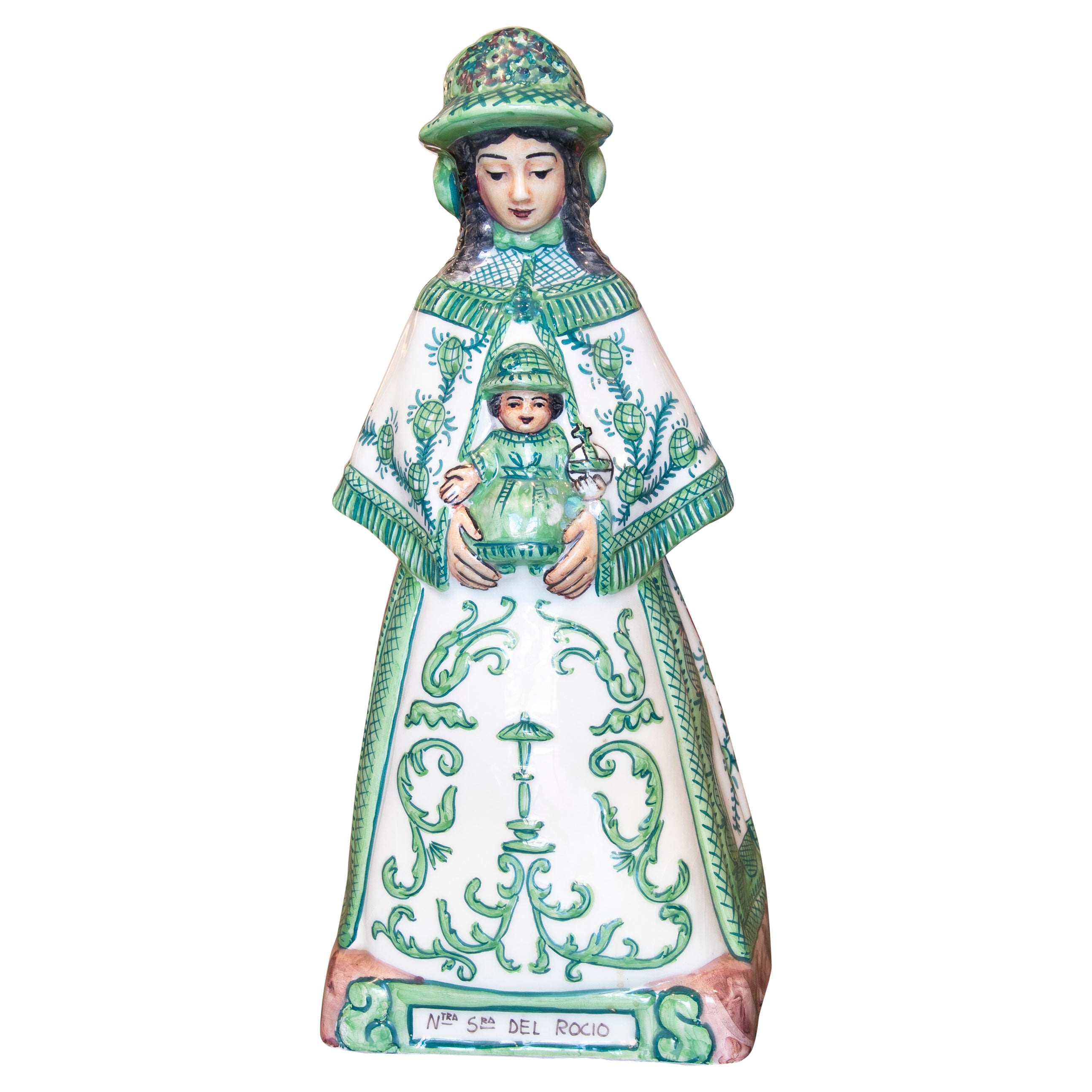 1970s Glazed Ceramic Sculpture of the Virgen del Rocio