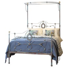Antique Brass & Iron Half Tester Bed, M4P39