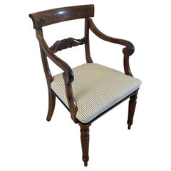 Antique Regency Quality Carved Mahogany Desk Chair