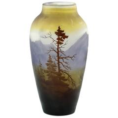 Emile Gallé French Art Nouveau 'Vosges' Landscape Cameo Glass Vase 6