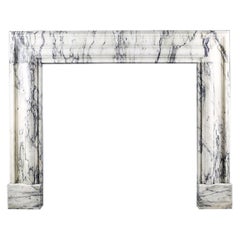Baroque Bolection Fireplace Mantel in Italian Pavonazzo Marble