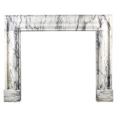 Baroque Bolection Fireplace Mantel in Italian Pavonazzo Marble