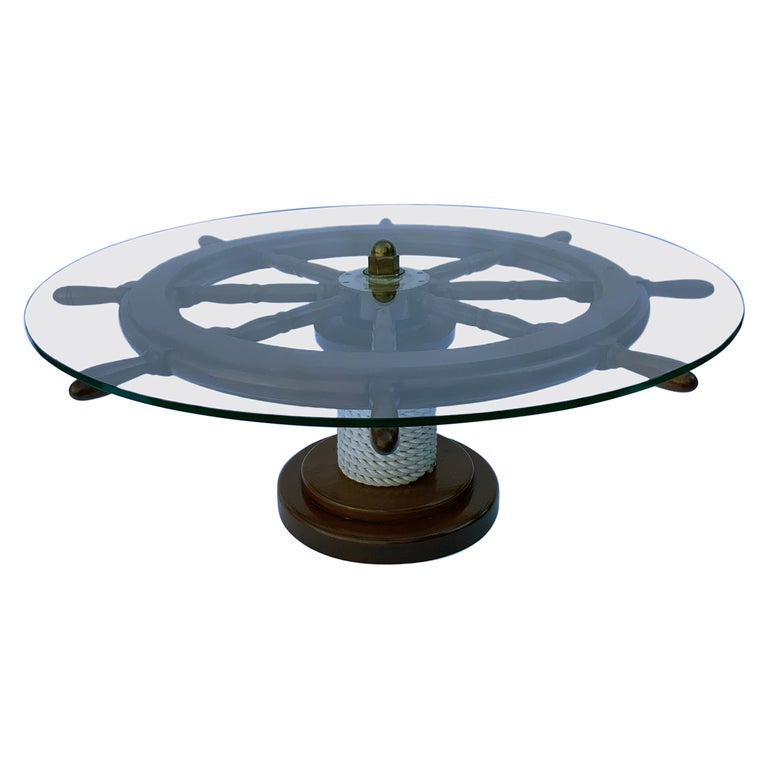 Authentic Ship's Wheel Is Now a Coffee Table For Sale at 1stDibs