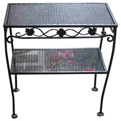 Classic Woodard Wrought Iron Two-Tier Side Table