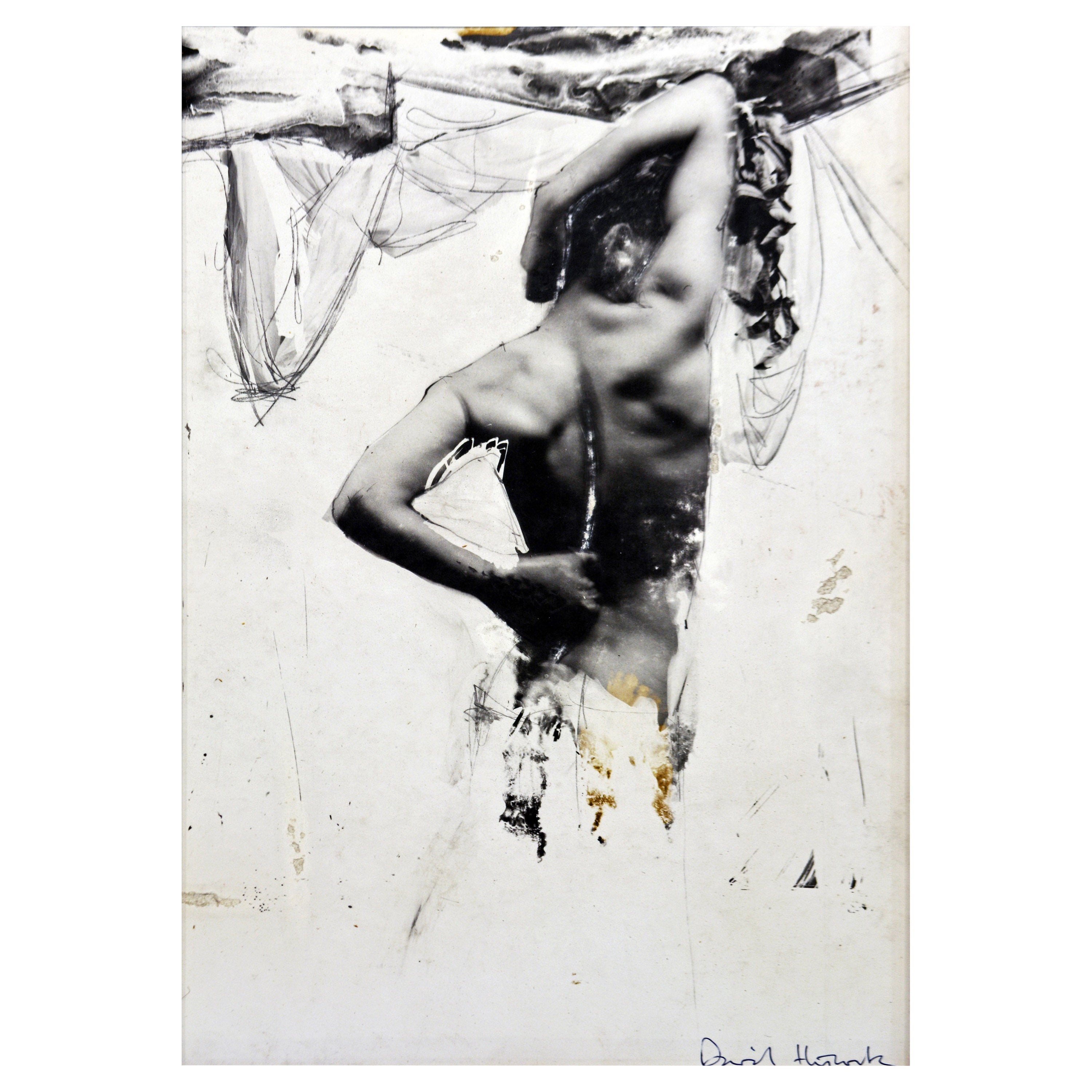 « Photographic Male Nude Composition » (composition photographique d'homme nu) - Œuvre originale signée par David Hiscock, années 1980