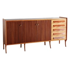 Teak and Birch Sideboard in the Style of Paola Buffa, France, 1970s