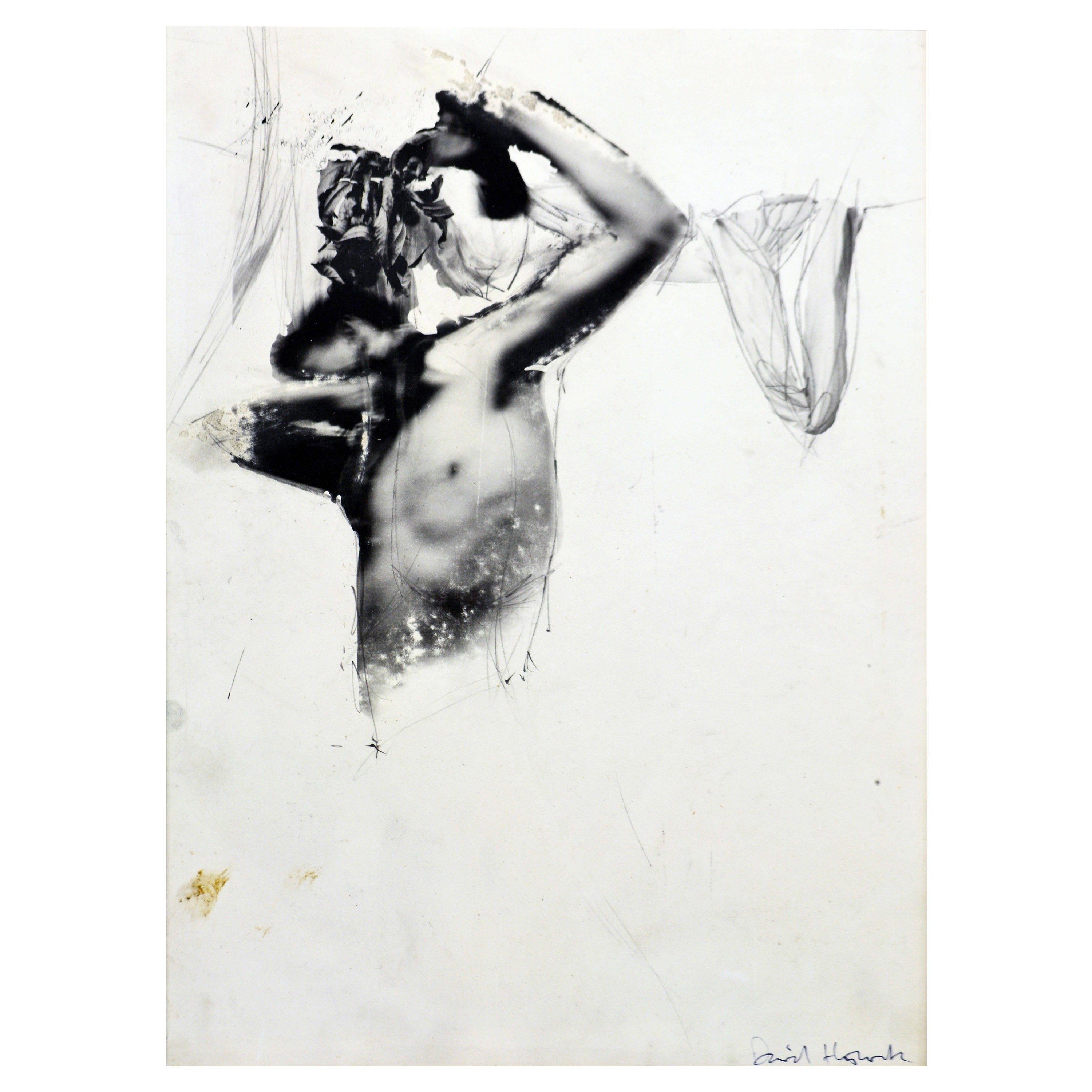 David Hiscock 'Photographic Male Nude Composition' Original Signed Work, 1980's For Sale
