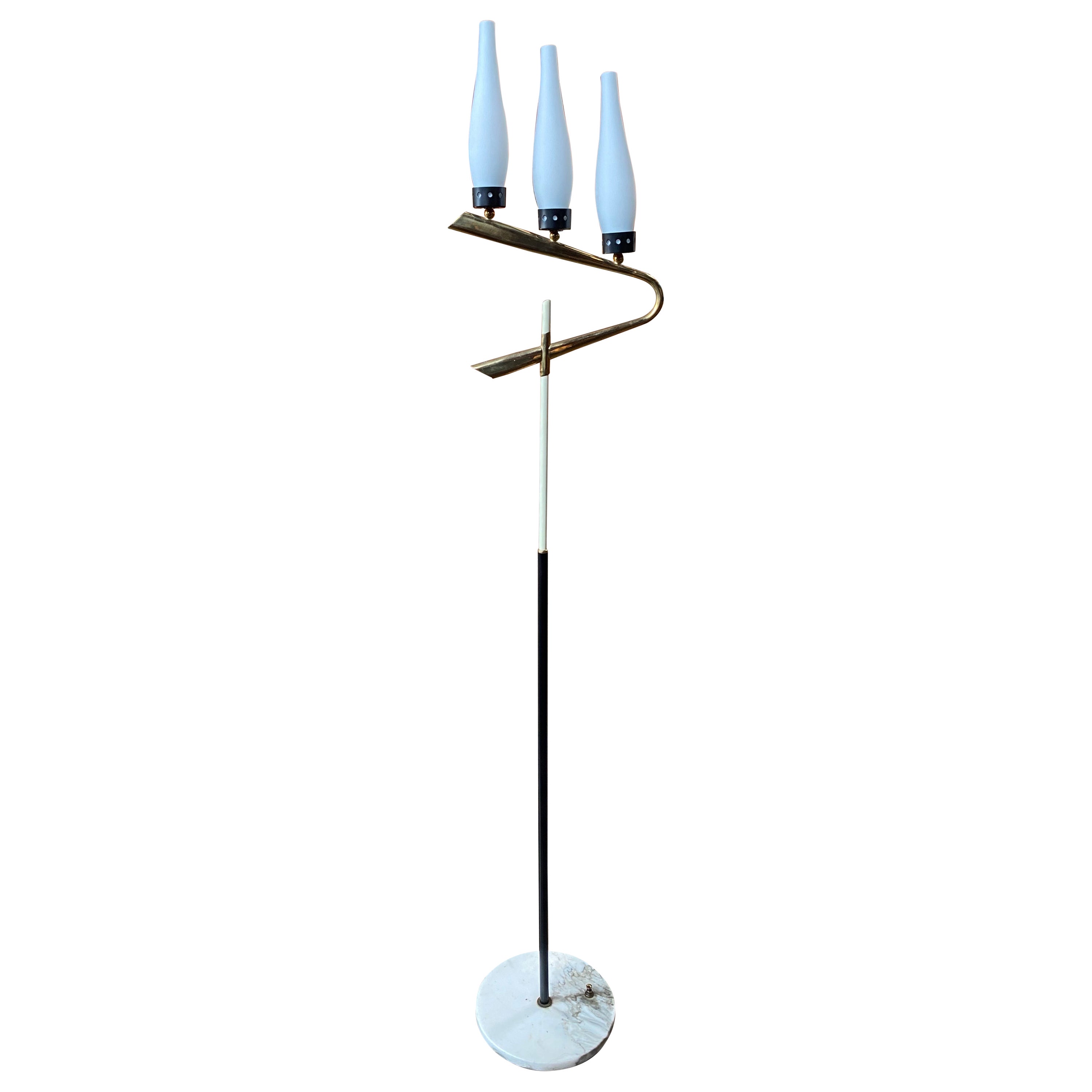 Italian Floor Lamp with 3-Tier Shelves, 1970s For Sale at 1stDibs