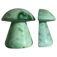 Italian Marble Alabaster Mushroom Bookends in Mint, 1960s