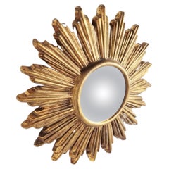 Mid Century Terracotta Sunburst Mirror, 1960s
