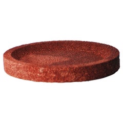 Bol de centre de table en céramique poreuse rouge brique
