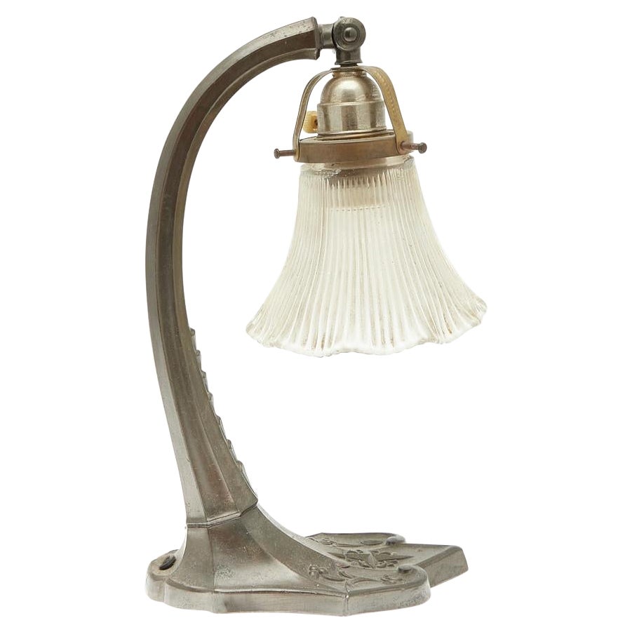Lampe de bureau allemande en laiton Art nouveau
