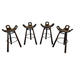 4x 50s 60s Bar Stools Tabourets de bar Attribué à Carl Malmsten Suède Design