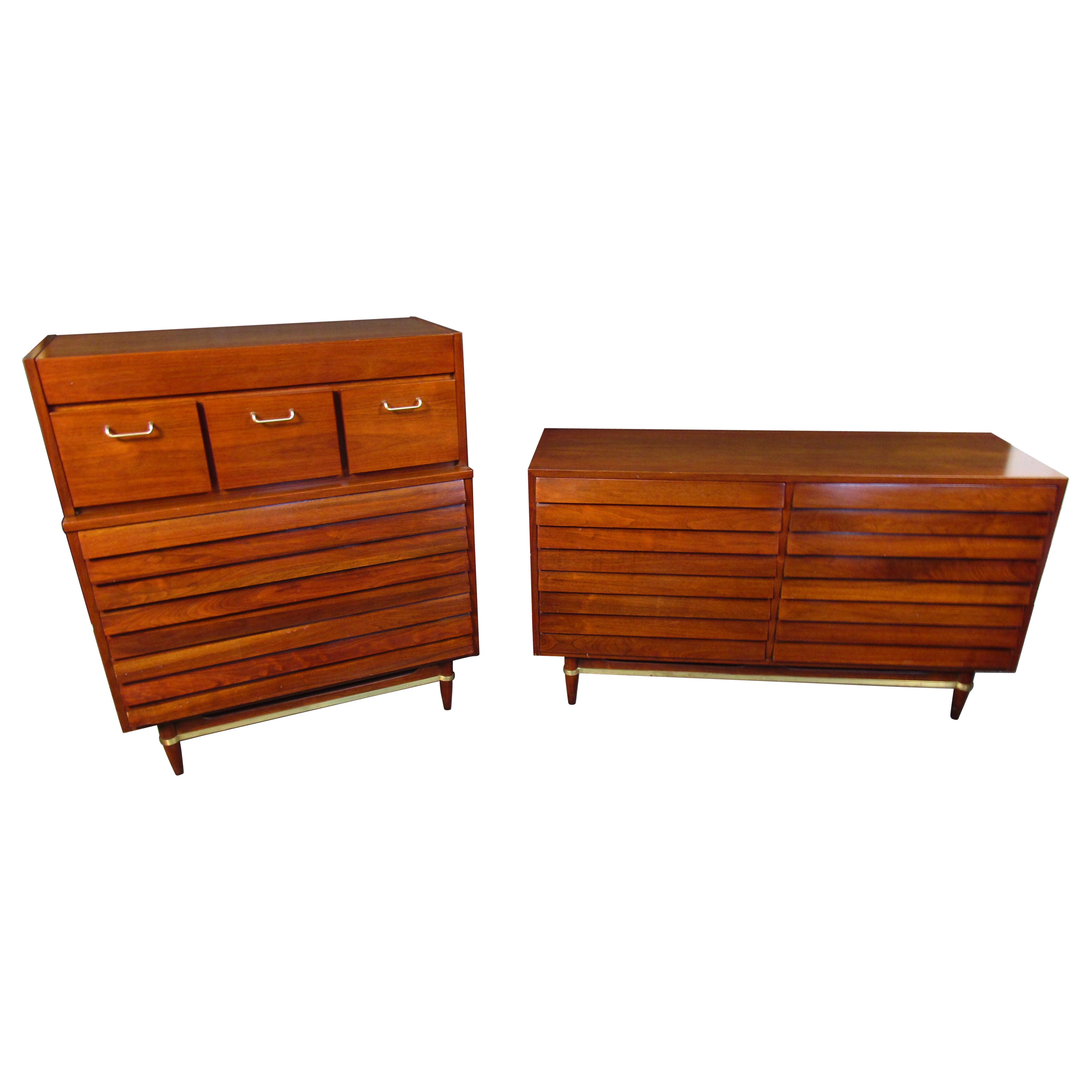 Vintage Dresser and Highboy Set by Martinsville