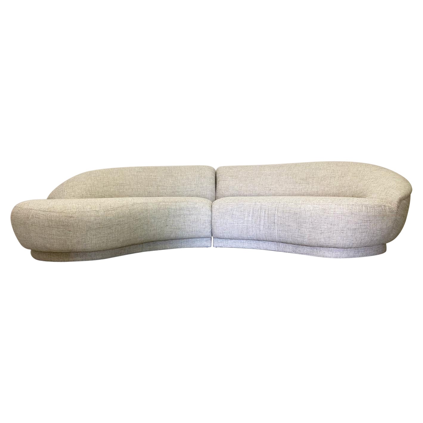 Seccional vintage Thayer Coggin en tweed de lino