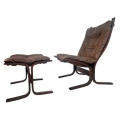 Vintage Siesta Rosewood Lounge Chair & Ottoman by Ingmar Relling for Westnofa, 1970s
