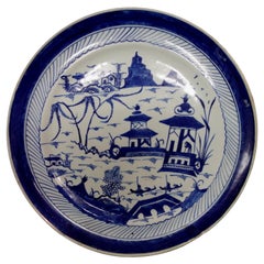 Antique Canton Export Porcelain Charger, 19th Century